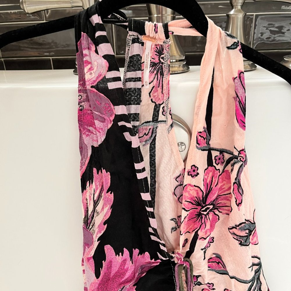 Free People  Pink/Black Top Size XS